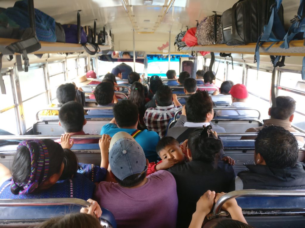 Chicken bus to Lake Atitlan